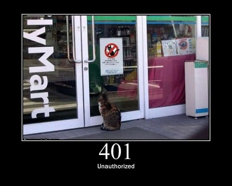 Cat sat outside a door that has a sign depictinging no cats allowed